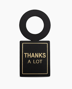 Vinstrip - Flaskekort Sort- "Thanks a Lot"
