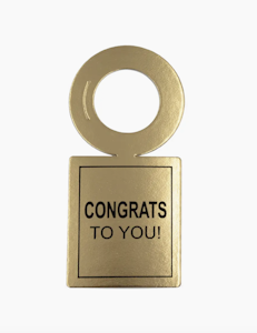 Vinstrip - Flaskekort Gull - "Congrats to you"