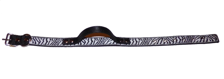 Halsband med handtag "zebra randig"