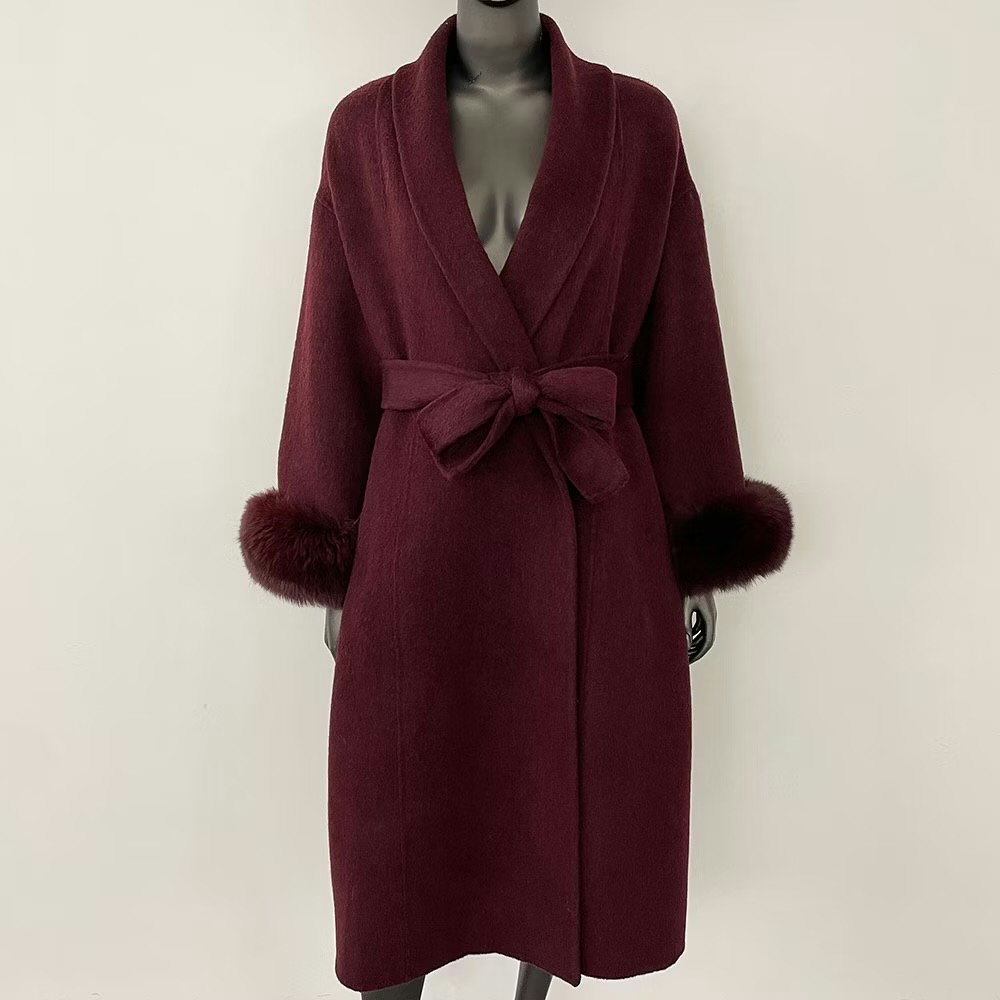 LEA COAT LONG RED