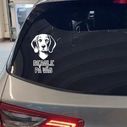 Beagle på väg - bildekal