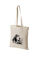 Basset hound - olika motiv - tygkasse