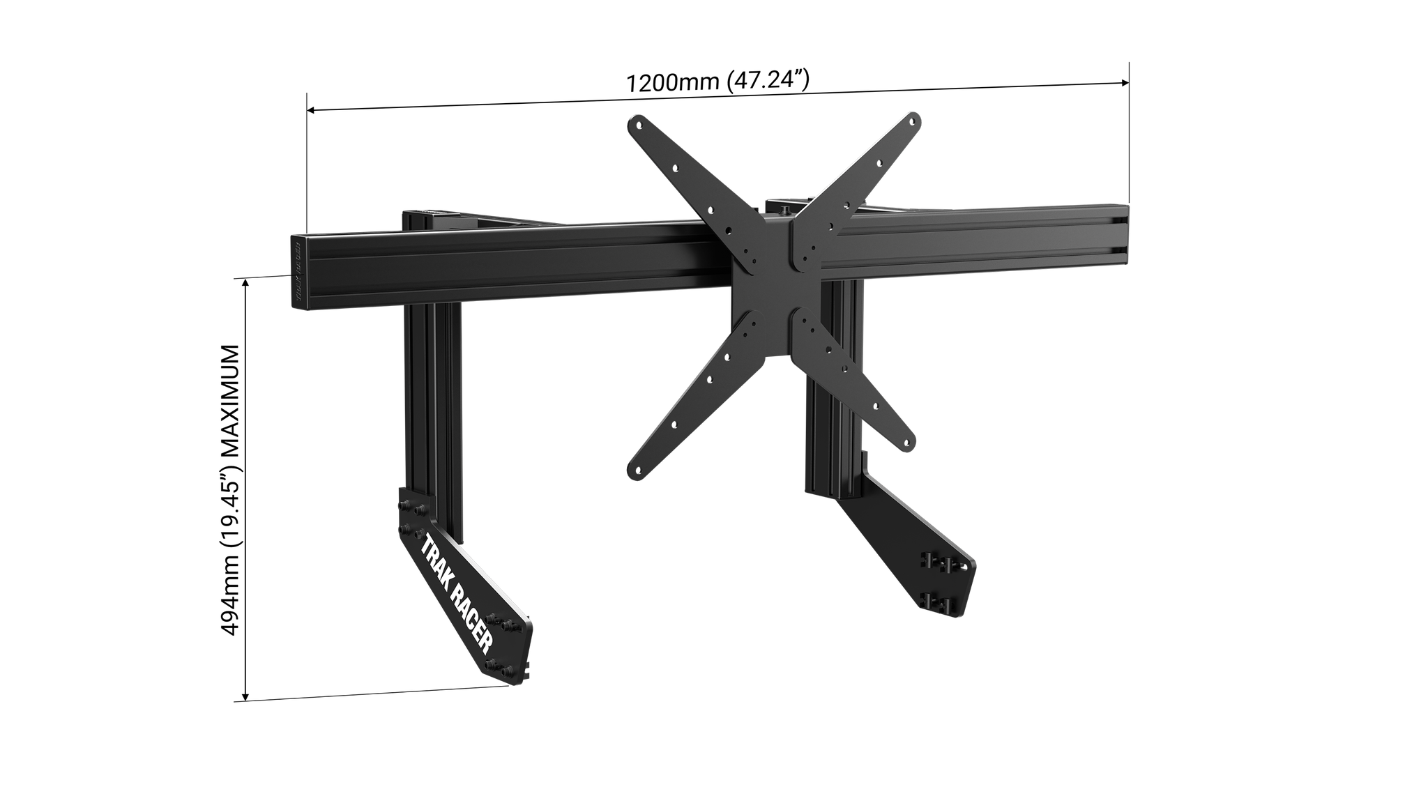 Trak Racer Cockpit Integrerat Single Monitor Stand med VESA Mount – 800mm Profil