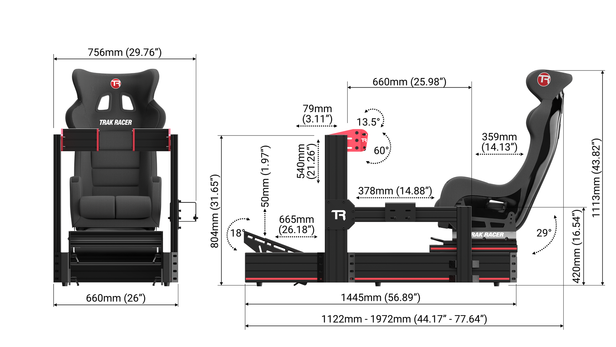 TR160 MK4 Racing Cockpit med TR One Simucube fäste Hybrid Kit