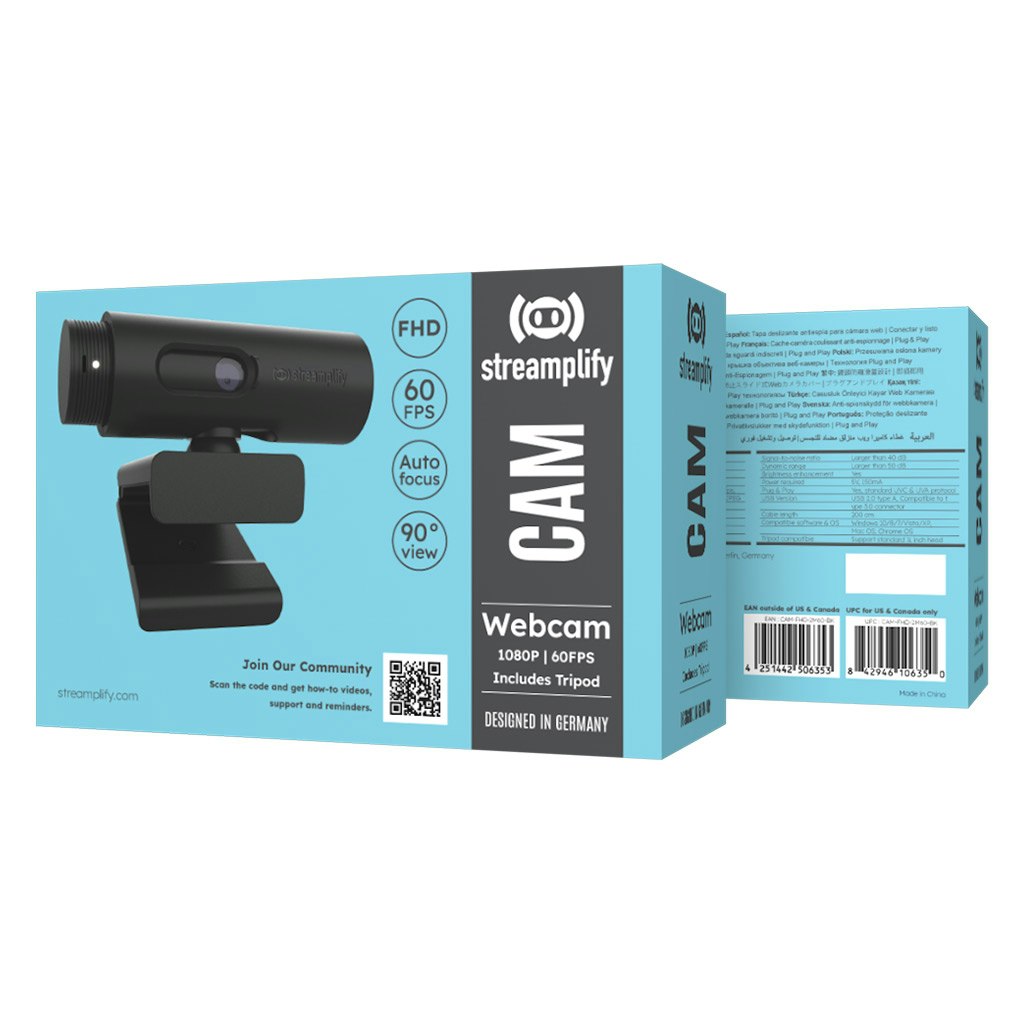 Streamplify Webkamera 60 FPS Webcam Full HD