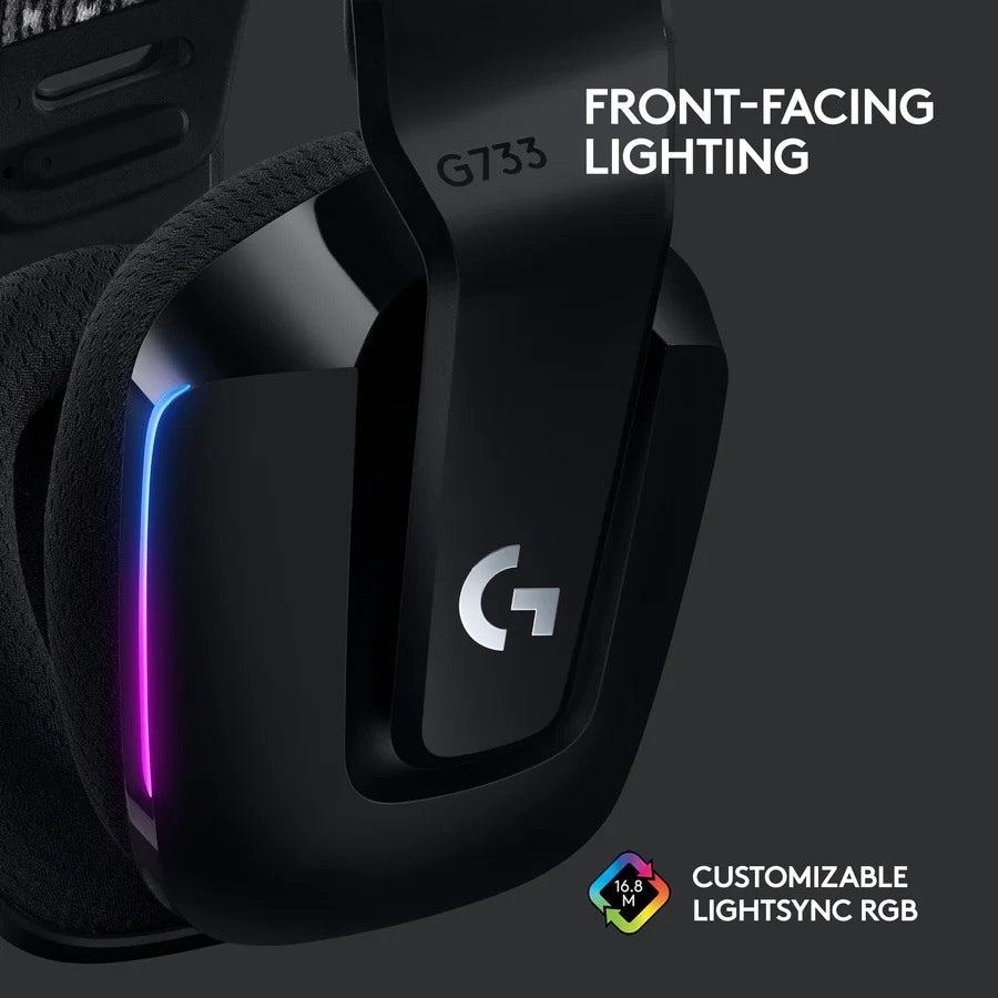 Logitech G733 Lightspeed RGB headset Svart