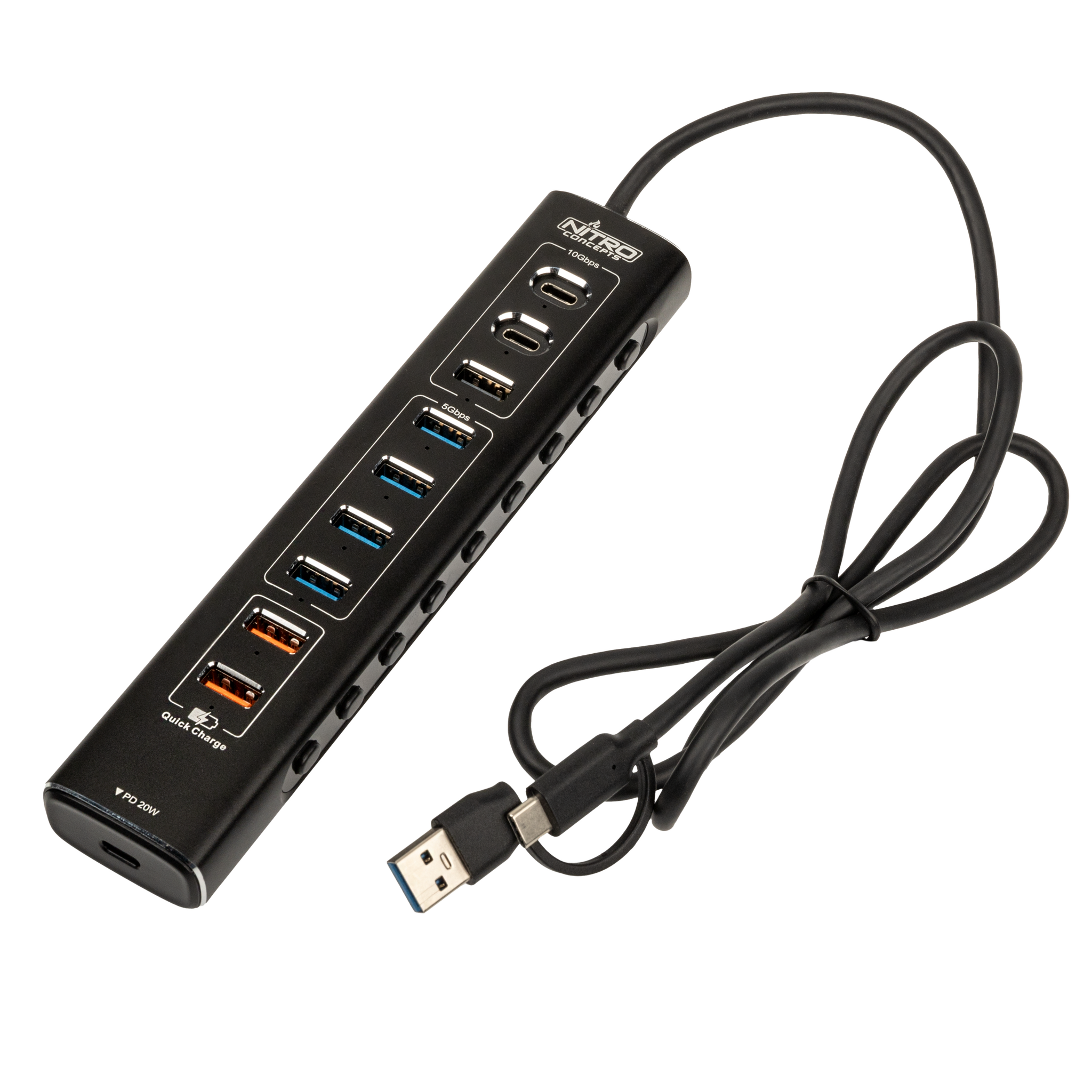 Nitro Concepts UH1 10-Port HYBRID USB HUB