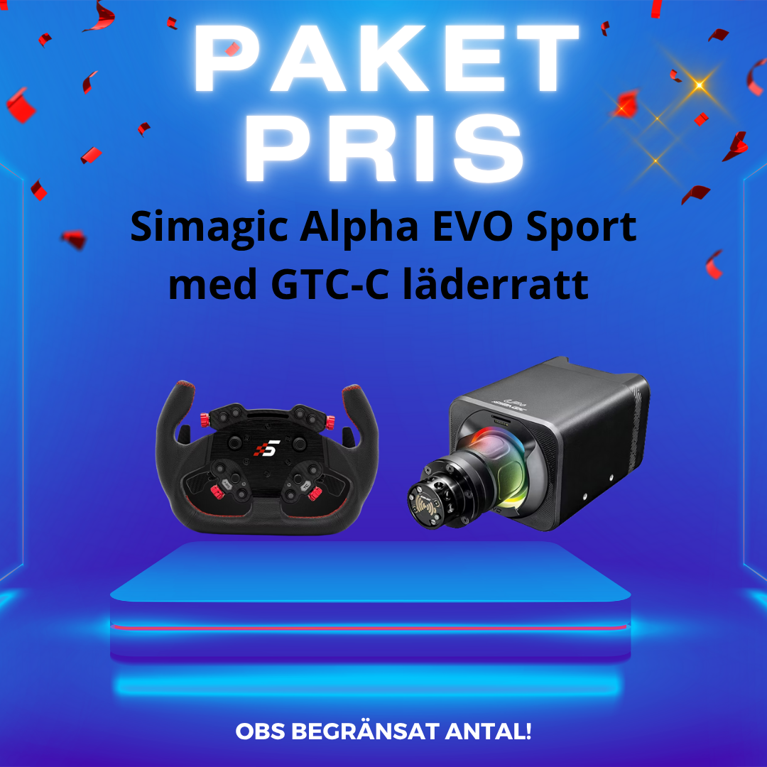 Simagic Paket NYA Alpha EVO Sport med GTC-C läderratt