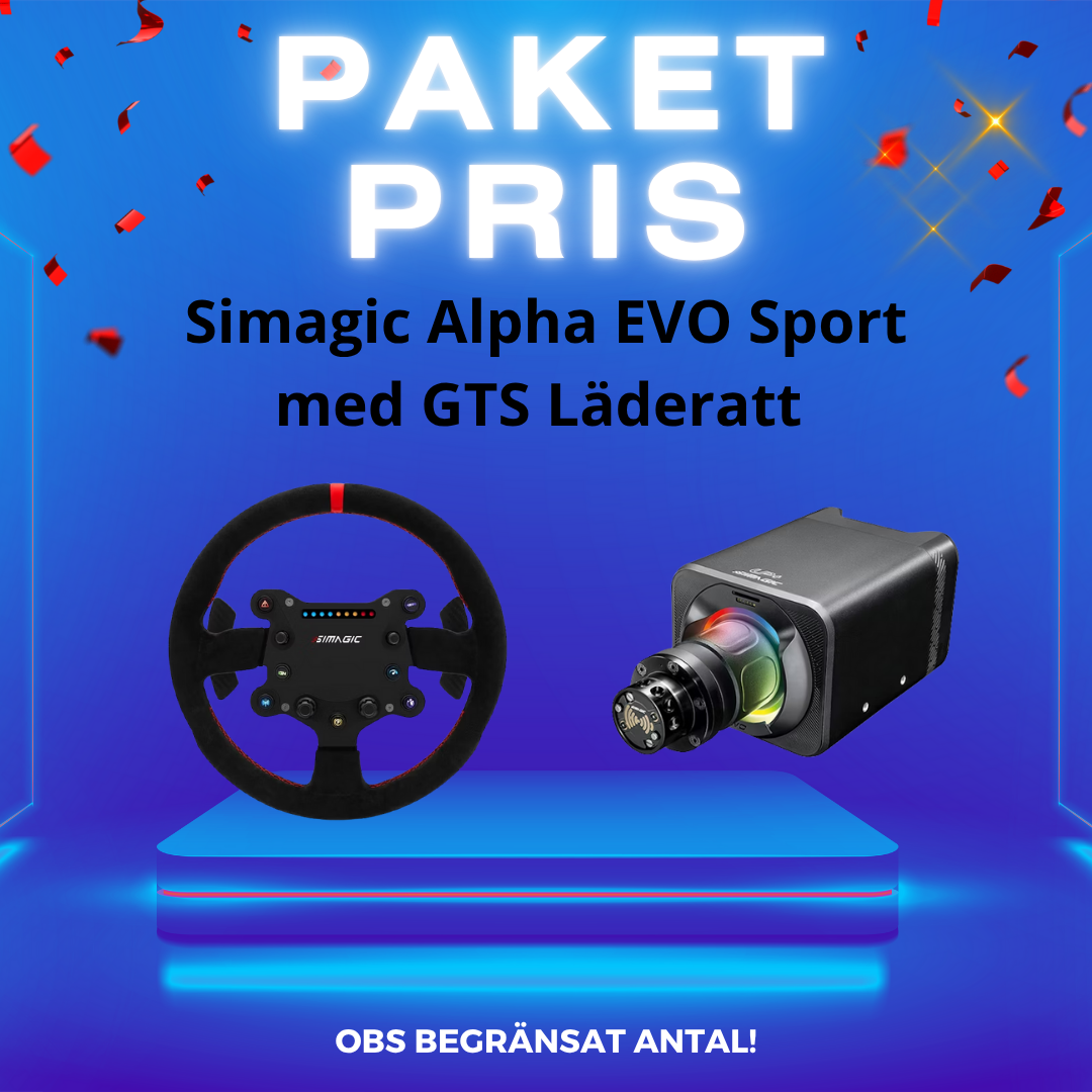 Simagic Paket NYA Alpha EVO Sport med GTS Läderratt