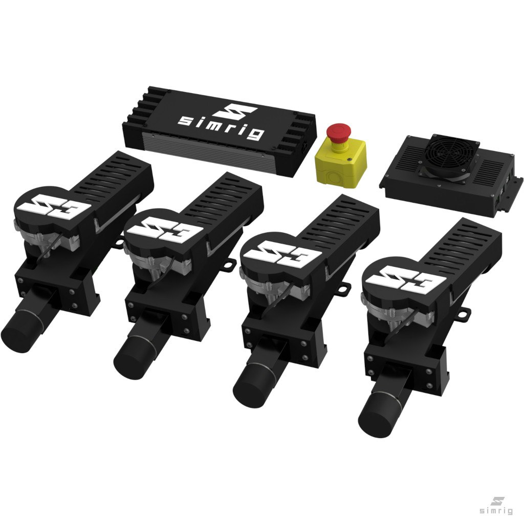 Simrig SR3 with Black 20x20 profiles for 40x80, 40x120, 40x160 (EU cable)
