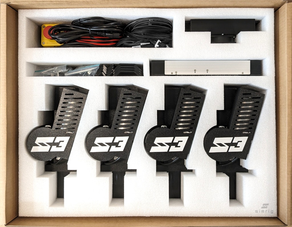 Simrig SR3 with Black 20x20 profiles for 40x80, 40x120, 40x160 (EU cable)