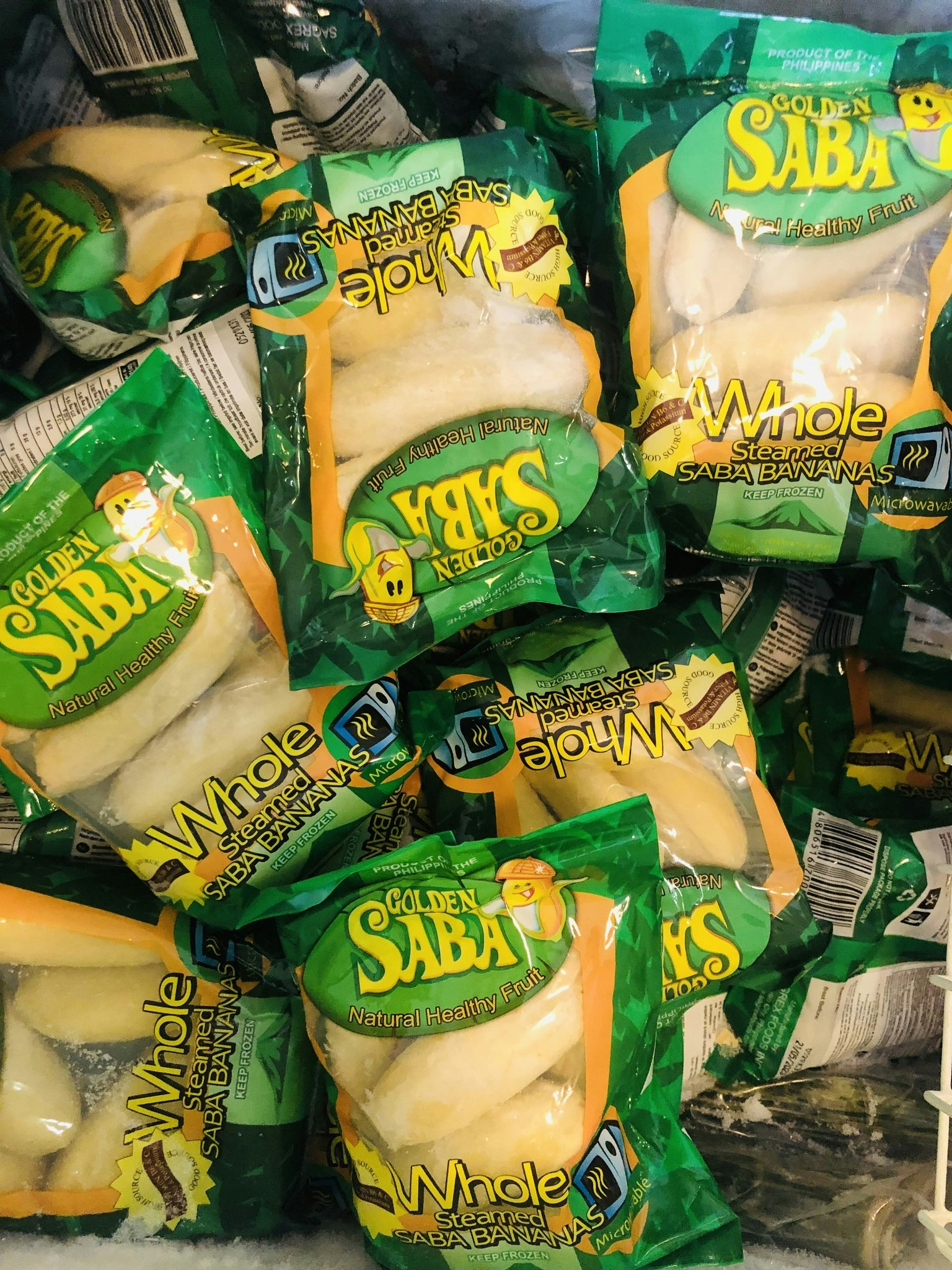 Golden Saba Whole Steamed Saba bananas (454g)
