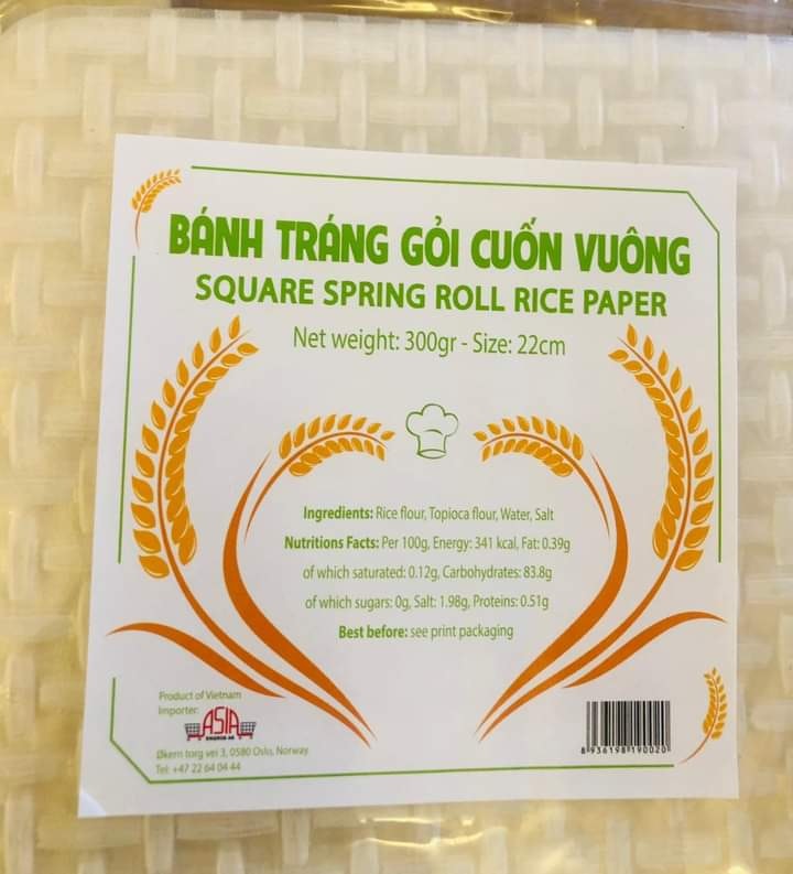 Square Spring Roll rice paper 300gr