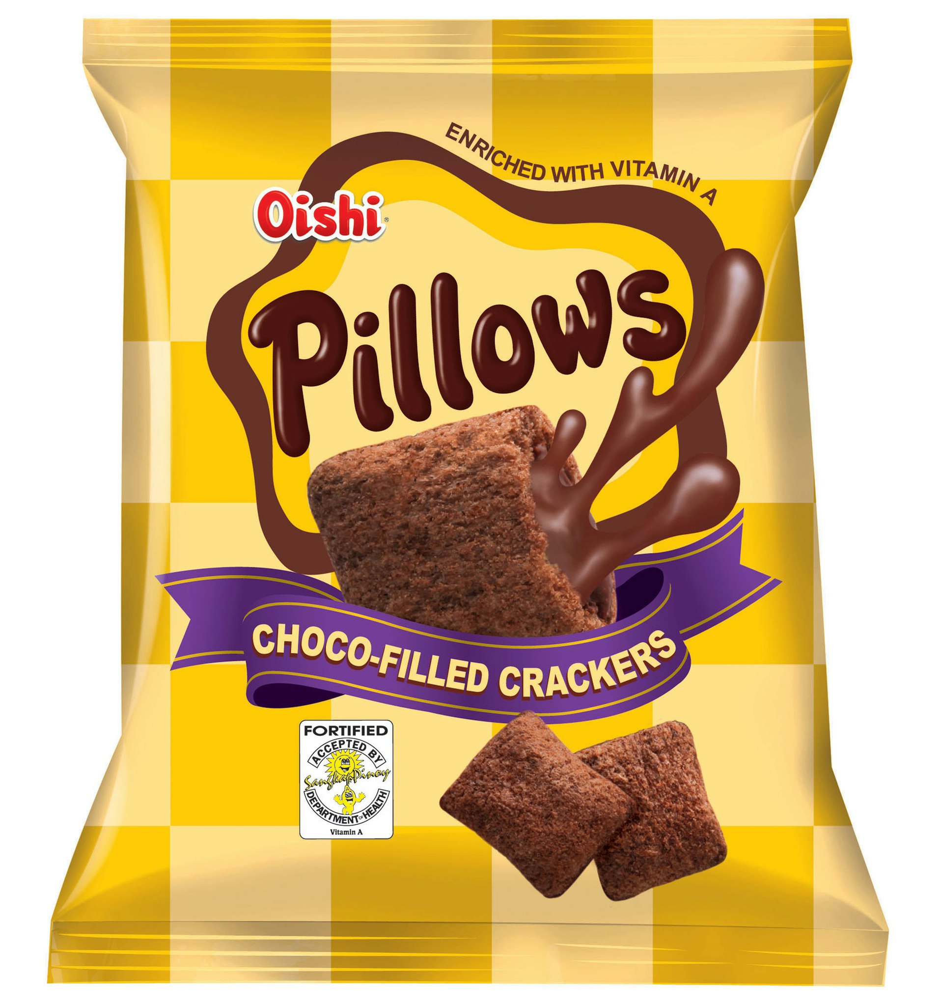 Oishi Pillows choco-filled crackers (38g)