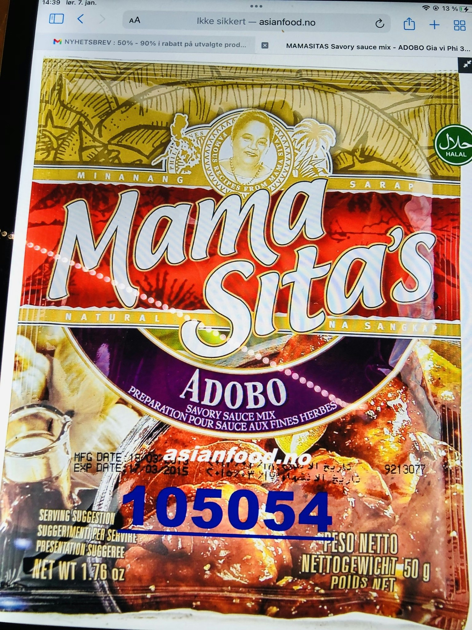 MAMA SITAS ADOBO SAVORY SAUCE MIX 50g