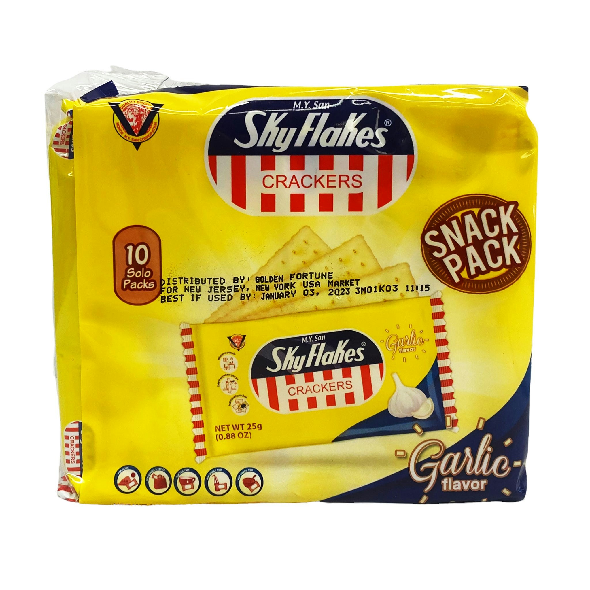 MY San SkyFlakes Crackers - Garlic Flavor 8oz