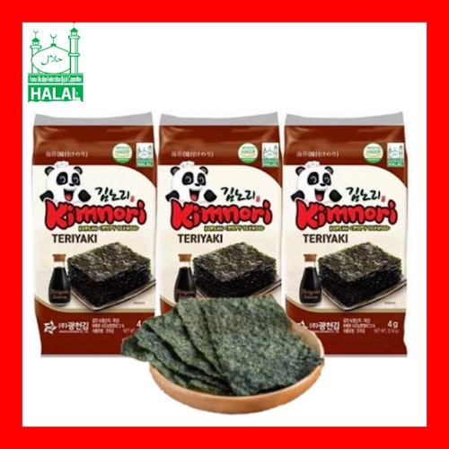 KIMNORI KORIAN CRISPY SEAWEED TERIYAKI  snacks Good taste 3 stk