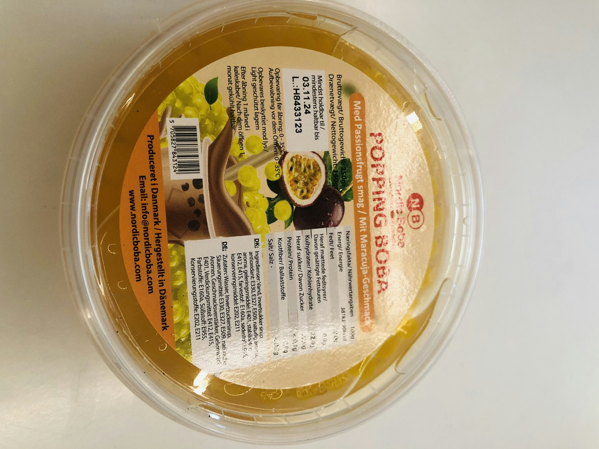 Popping Boba  with passion fruit flavored 250g