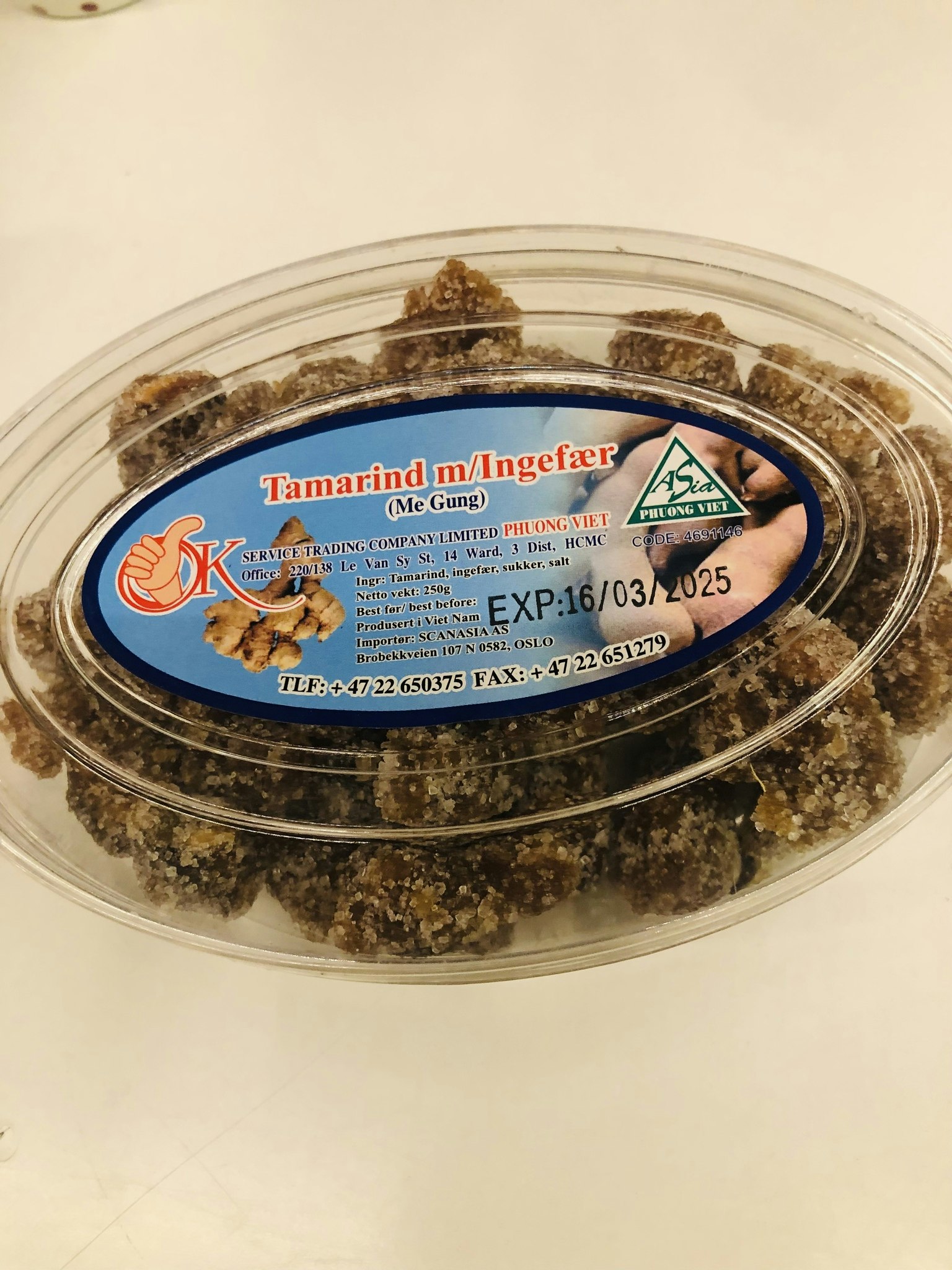 Tamarind m/ Ingefær 250g ( ikke på lager )