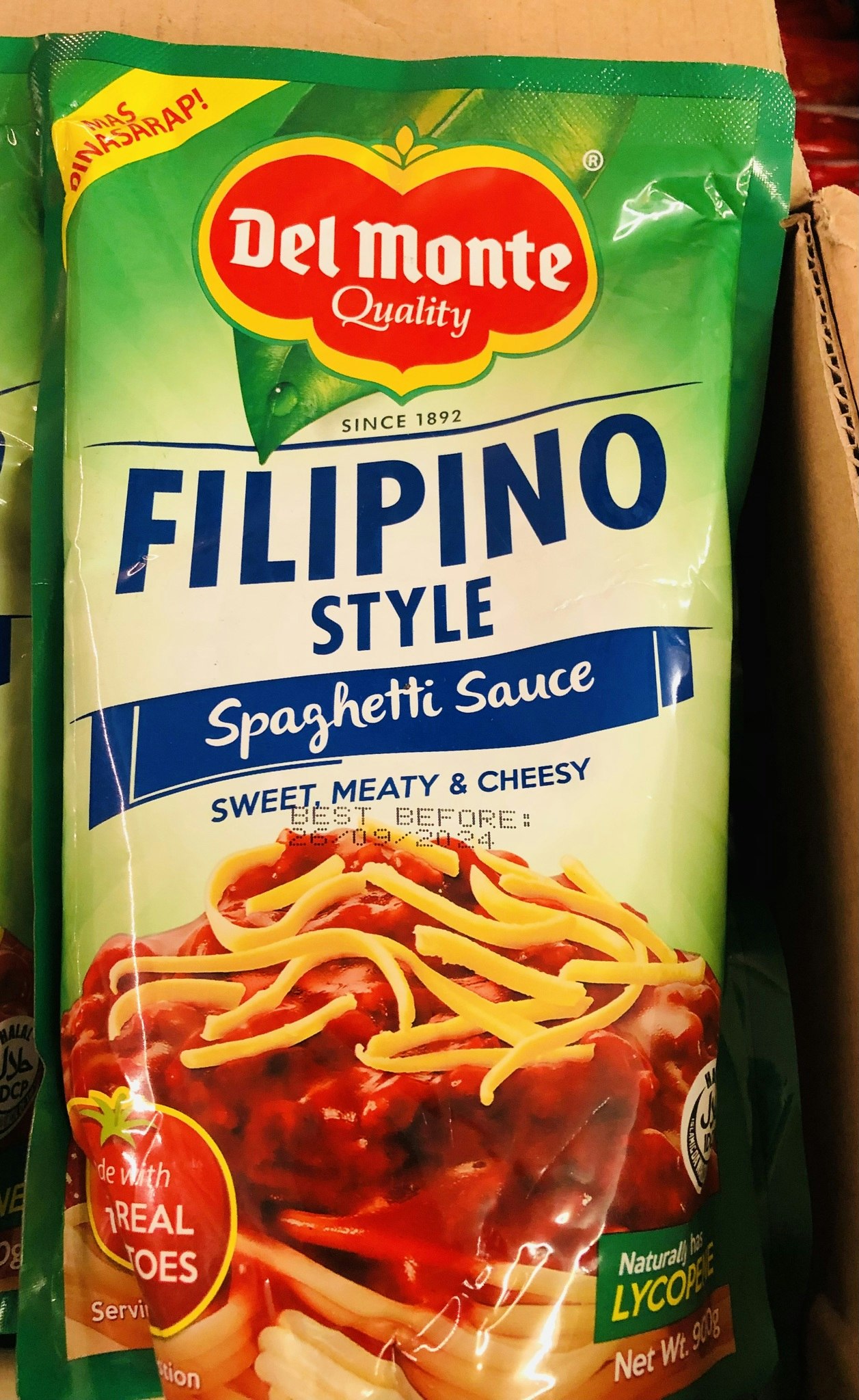 Del monte Filipino style spaghetti sauce sweet, meaty & cheesy 500g