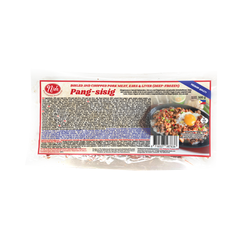 Nidas pang Sisig  / Boiled and chopped pork meat, Ears & liver  ( deep- frozen) 500g