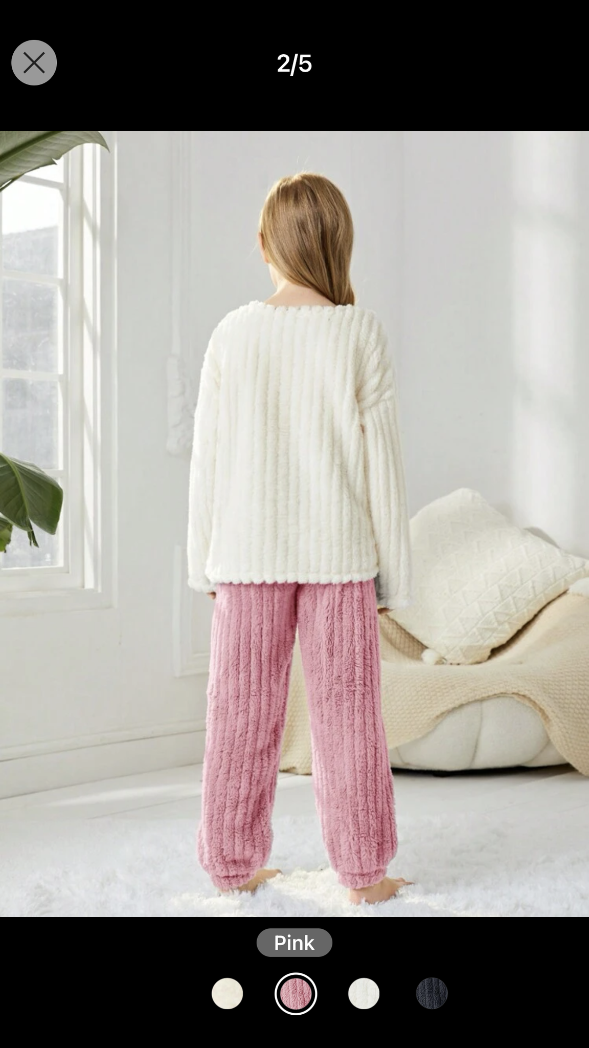 Tween Girl Bow Pattern Flannel Top & Pants PJ Set 9Y 124-134