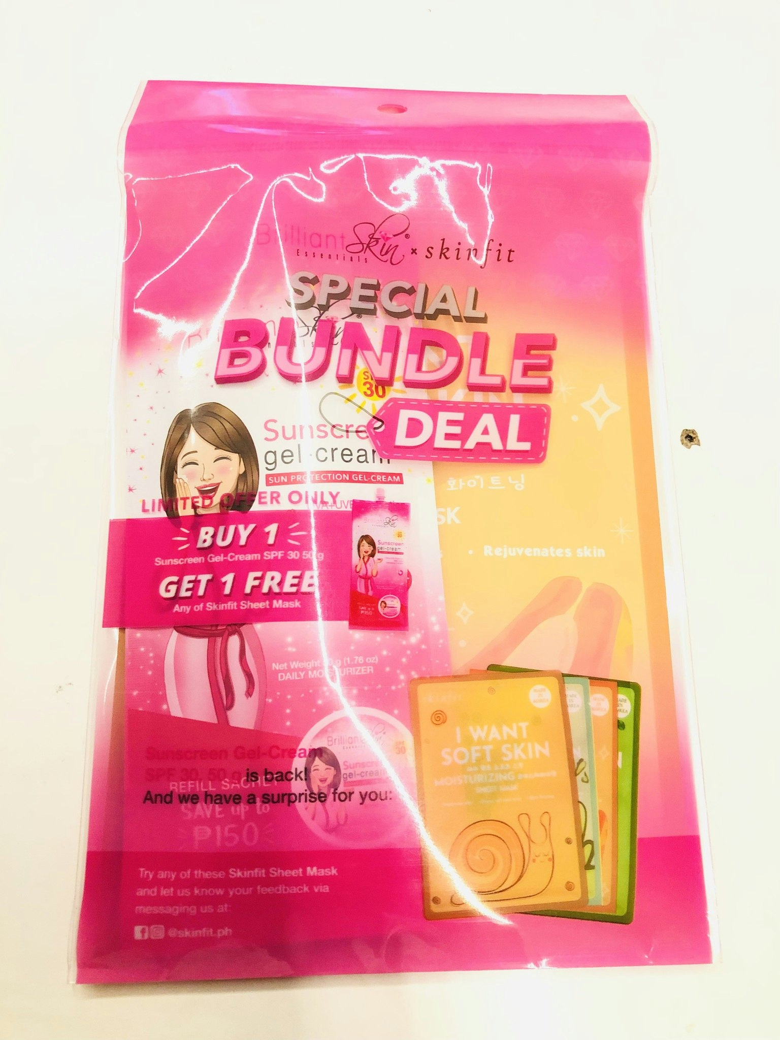 Brilliant Bundle sunscreen +facemasksheet
