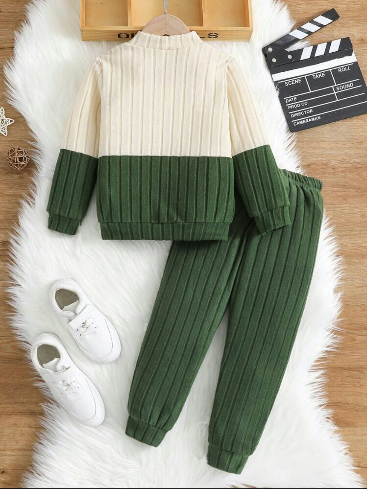 Kids EVRYDAY Young Boy Color Blocking Pit Strip Two-Piece Set, Autumn/Winter 4Y 98-104
