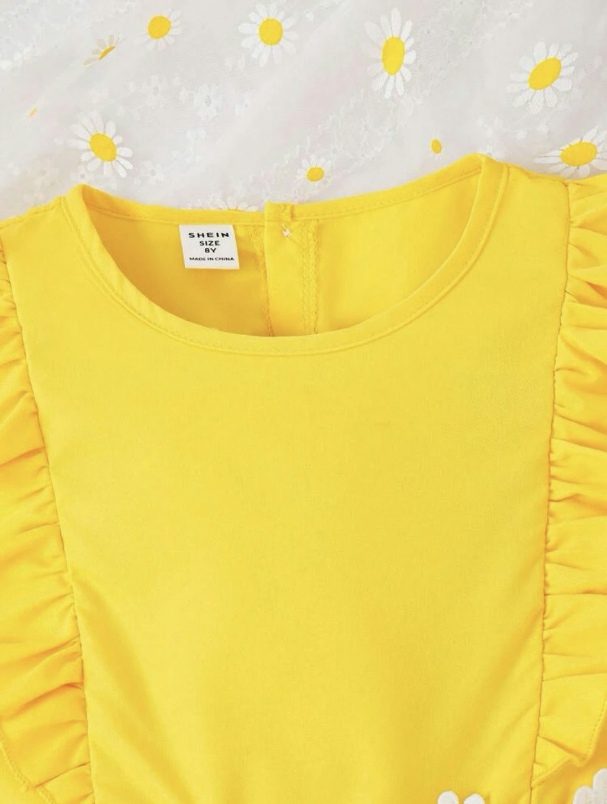 Kids CHARMNG Tween Girl Appliques Ruffle Trim Dress 10Y 134-140