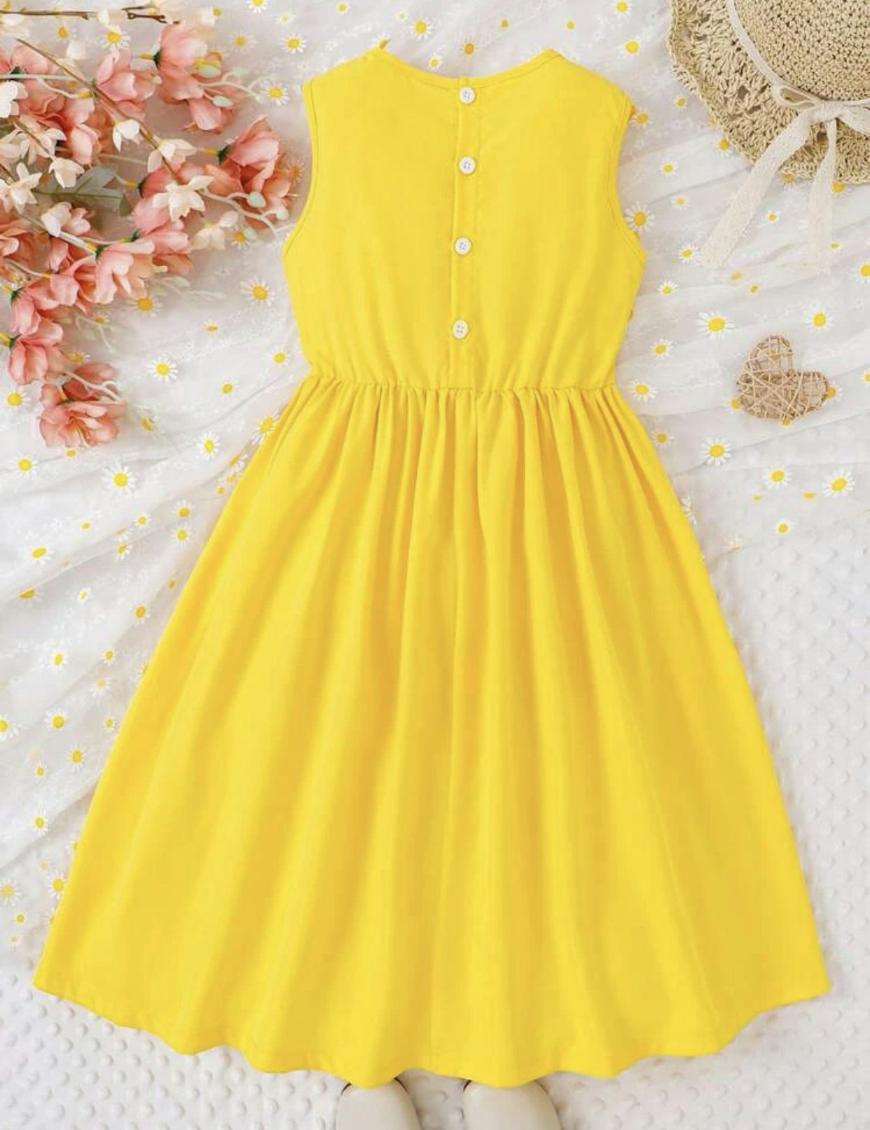 Kids CHARMNG Tween Girl Appliques Ruffle Trim Dress 10Y 134-140