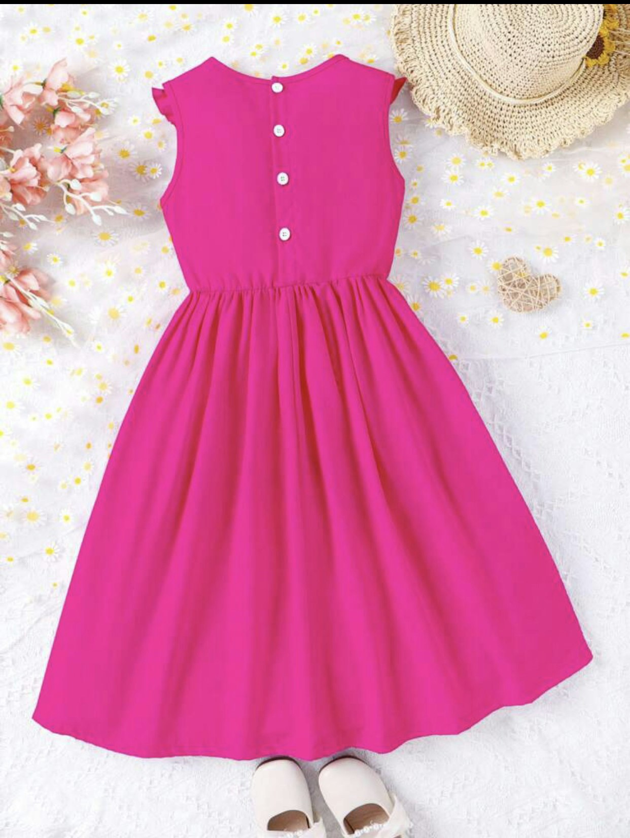 Kids CHARMNG Tween Girl Floral Appliques Ruffle Trim A-Line Dress 10Y 134-140