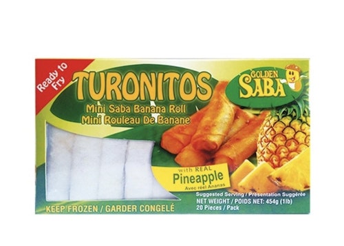 Mini Spring Rolls Banana & Pineapple / Turonitos Golden Saba 454g