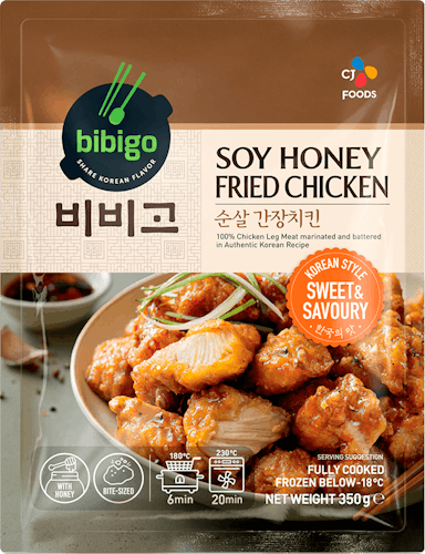 Bibigo Korean Style Fried Chicken with Soy & Honey Sauce Frozen 350g