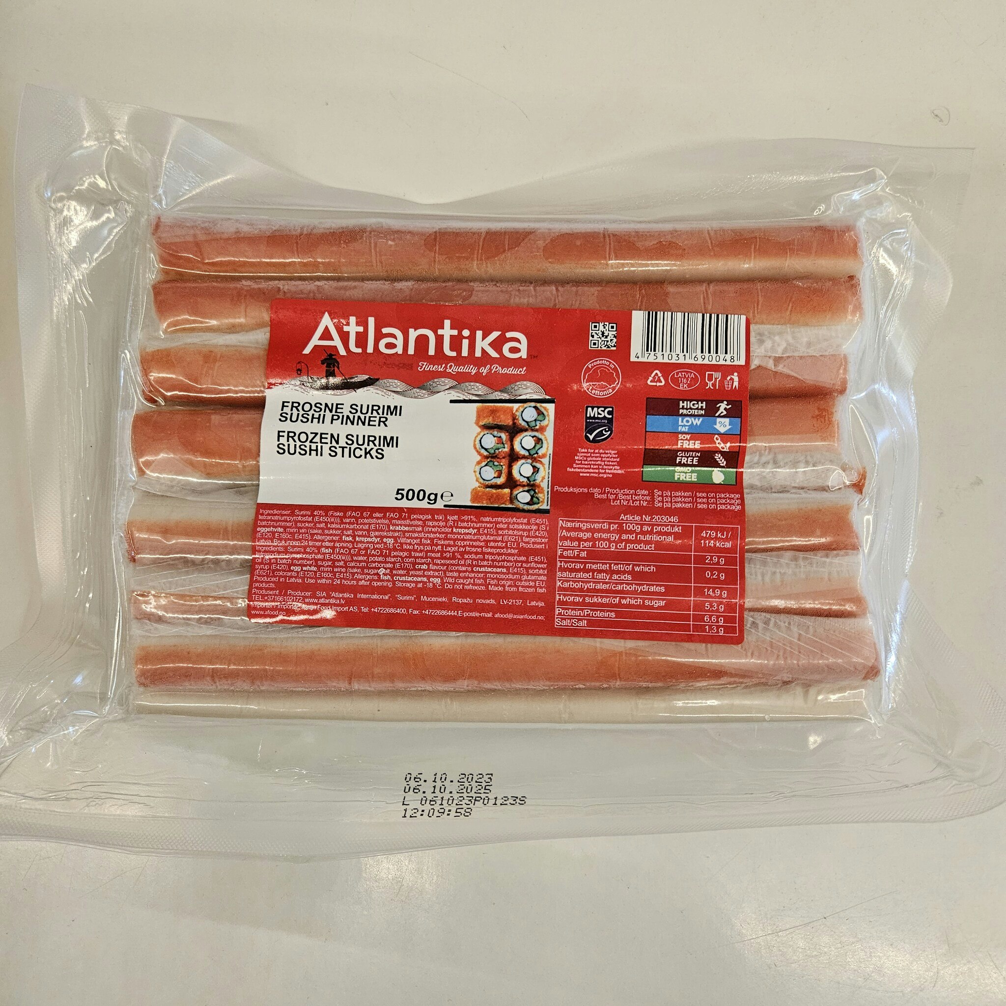 ATLANTIKA Surimi sushi stick 500g