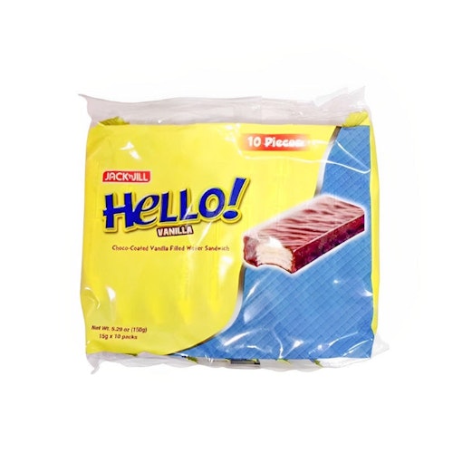 Hello Choco-Coated Vanilla Filled Wafer 10stk