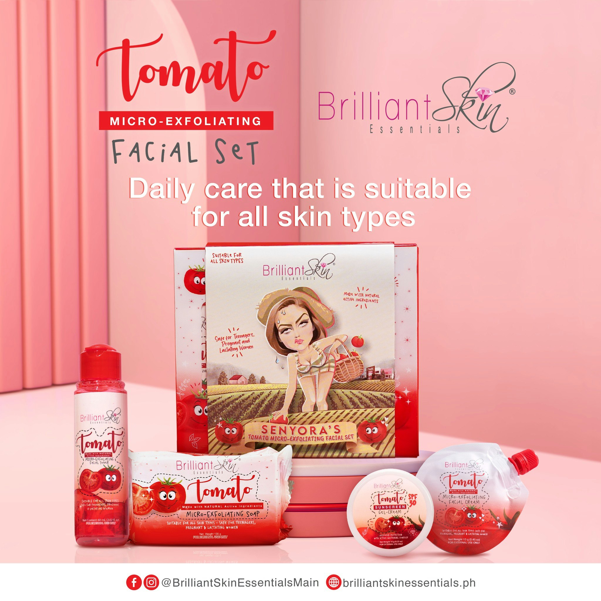 Tomato Micro-Exfoliating Set Brilliant Skin/ exp 08.26.2026 ( ikke på lager  )