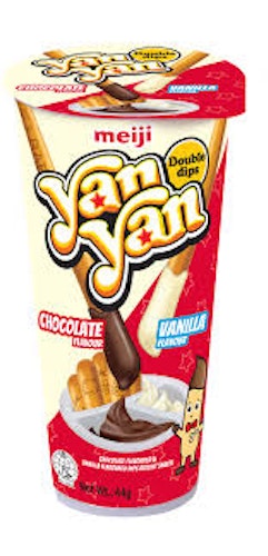 MEIJI Yan Yan Double Dip sjokolade og vanilje 44g