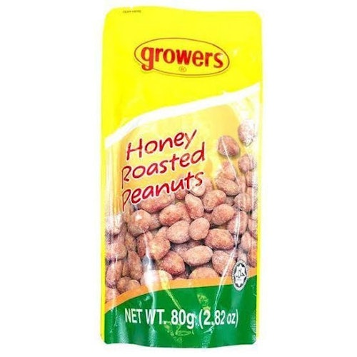 Growers honey roasted peanuts 80g