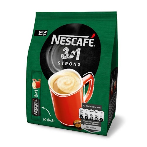 NESCAFE Strong instant coffee 3in1 Green 10 stk