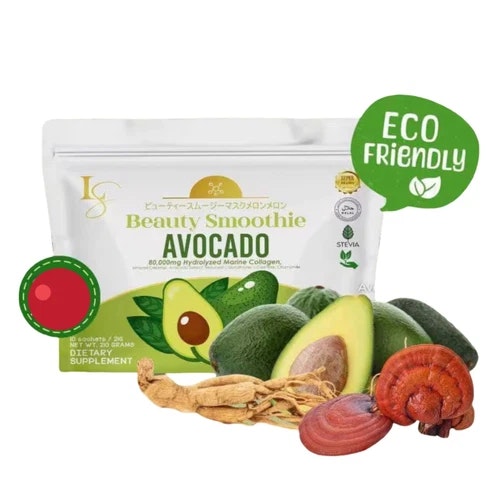 Luxe Slim Avocado Smoothie Kollagendrikk, 10 poser