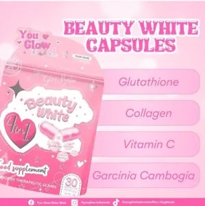 Beauty White 4-i-1 Glutathione 30 kapsler fra You Glow Babe 💯% Autentisk  ( Expiration November 28.2026