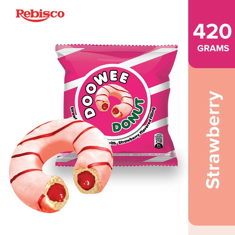 Doowee Donut strawberry flavored  filling 420g 10 stk