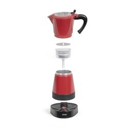 Elektrisk italiensk kaffebryggare Röd - Livoo