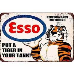 Plåtskylt - "Esso-put a tiger in the tank!" 20x30cm