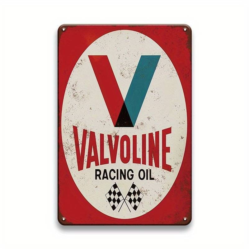 Plåtskylt - "Valvoline racing oil" 20x30cm