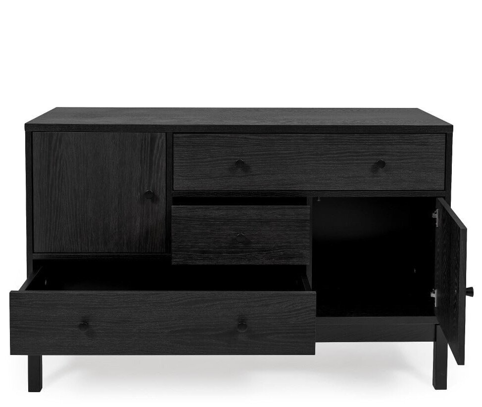 ABBEY BLACK OAK CHARCOAL Sideboard med 2 dörrar och 3 lådor