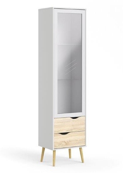 DELTA V 75461 Vitrinskåp med 1 glasdörr och 2 lådor