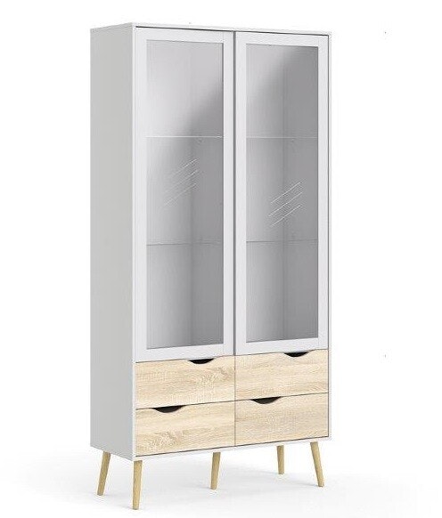 DELTA V 75462 Vitrinskåp med 2 glasdörr och 2 lådor