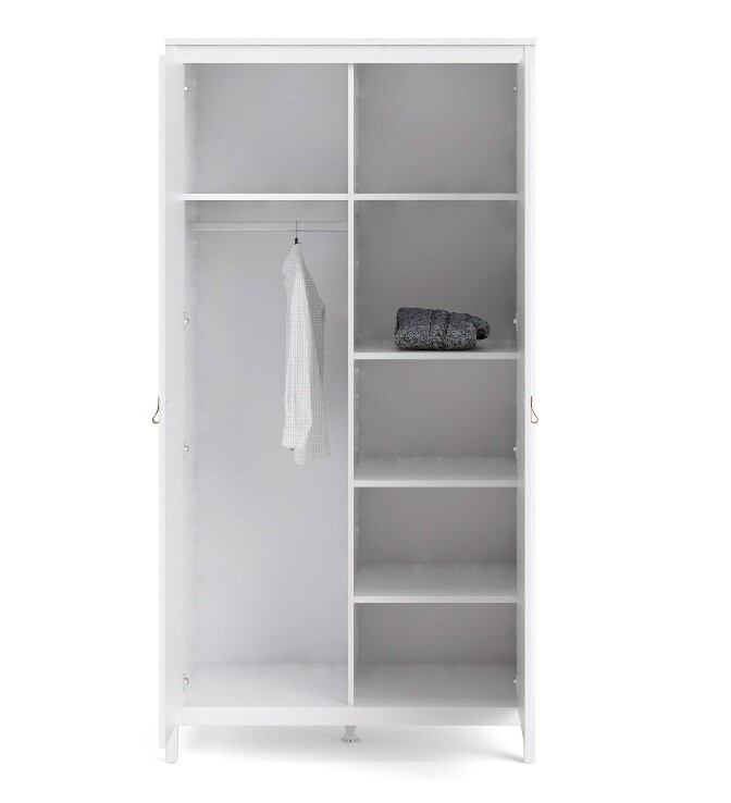 WHITE MADRID Garderob med 2 dörrar