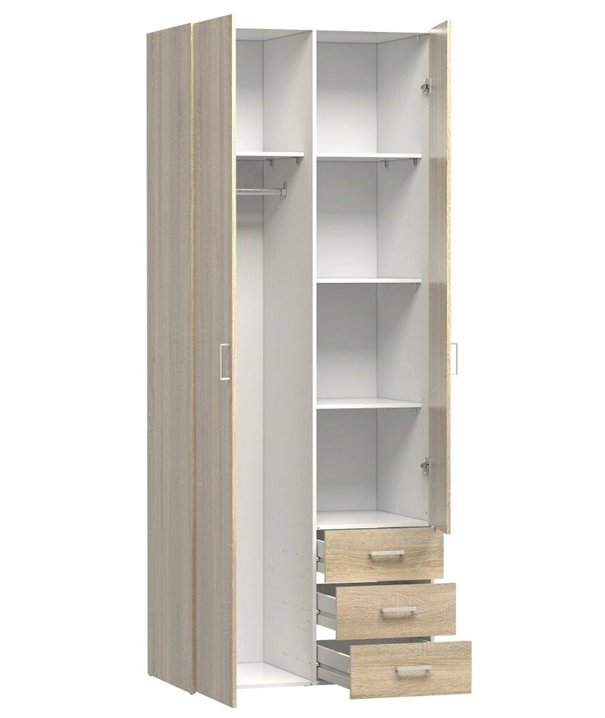 SPACE 70425 EK Garderob med 2 dörrar och 3 lådor